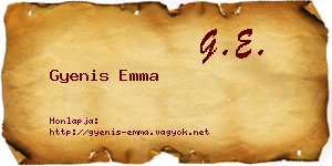 Gyenis Emma névjegykártya